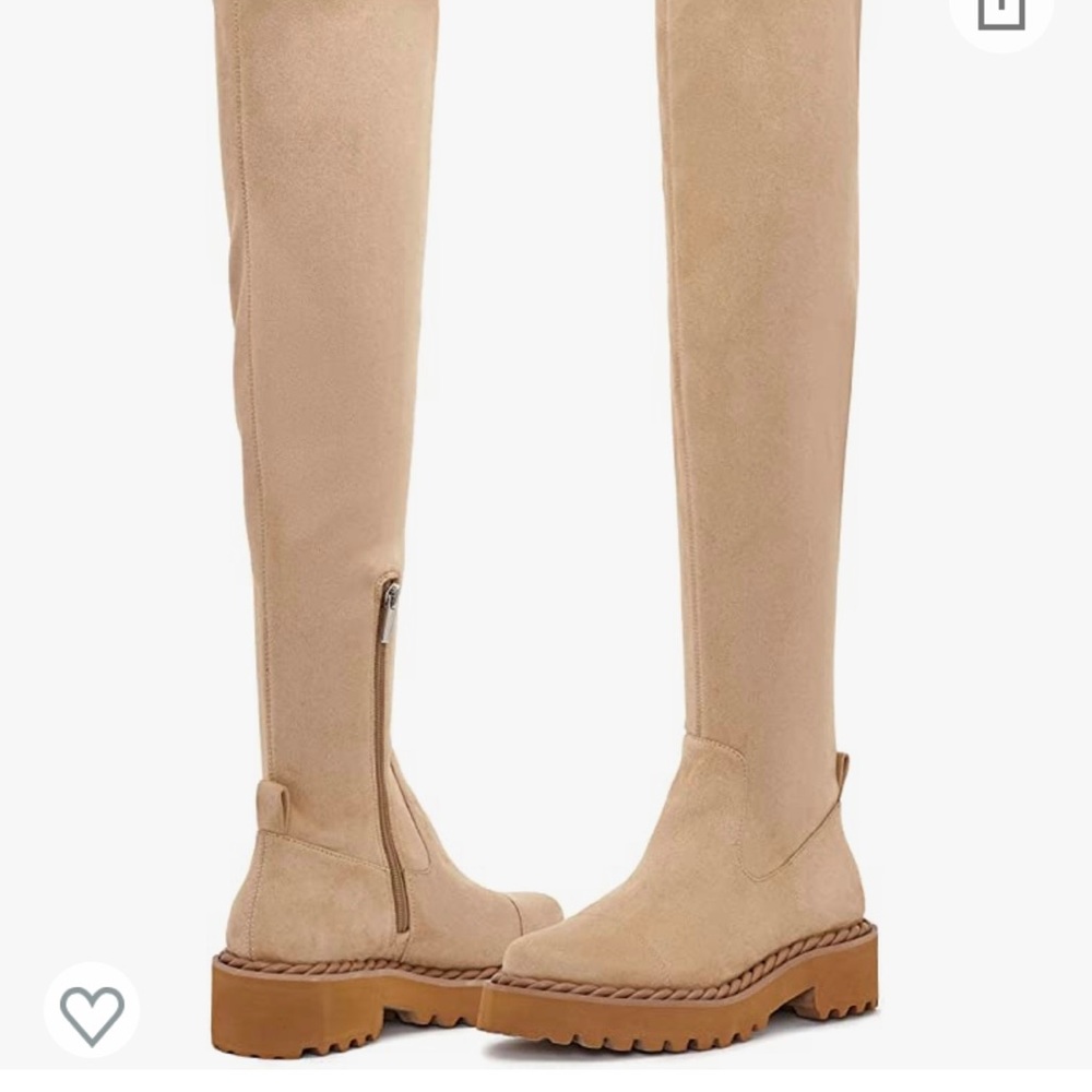 Vince Camuto Over The Knee Melleya Boot Rubber Sole tortilla Color size 6.5